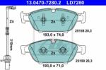 ATE set placute frana, frana disc ATE Ceramic 13.0470-7280.2 (13.0470-7280.2)