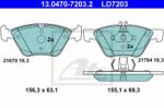 ATE set placute frana, frana disc ATE Ceramic 13.0470-7203.2 (13.0470-7203.2)