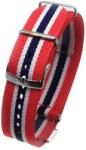 Morellato Curea Morellato tip NATO - Band Nastro Cannete - Culoare Rosu, Alb, Albastru- 22mm - A01U3972A74885CR (A01U3972A74885CR)