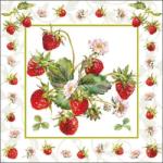 Ambiente Fresh Strawberries papírszalvéta 33x33cm, 20db-os - szep-otthon