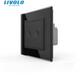 LIVOLO Intrerupator dublu tactil Livolo seria noua cu panou din sticla (VL-FC2-2AP-P7E)