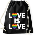 printfashion LOVE IS LOVE - humanista - LMBT / LMBTQI (127) - Sportzsák, Tornazsák - Fekete (3911567)