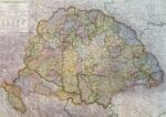  Szent Korona országainak közigazgatási térképe, Régi Magyarország térkép, Magyarország falitérkép antik színű Raith Ernő 110x82 cm