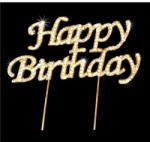  Strassz beszúró Happy Birthday - arany