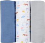 BÉABA Pânze textile din bumbac tip muselină Cotton Muslin Cloths Beaba Set Paris de 3 bucăți, 70*70 cm, de la 0 luni, albastru (BE920342)