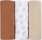 BÉABA Scutece textile din bumbac muselină Cotton Muslin Cloths Beaba Herisson set de 3 bucăți 70*70 cm de la 0 luni maro (BE920346)