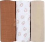 BÉABA Scutece textile din bumbac muselină Cotton Muslin Cloths Beaba Set Herisson de 3 bucăți 70*70 cm, de la 0 luni, maro (BE920346)