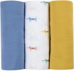 Beaba Scutece textile din bumbac muselină Cotton Muslin Cloths Beaba Teckel set 3 bucăți 70*70 cm de la 0 luni albastru-bej (BE920347)