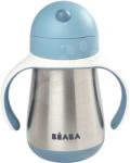 Beaba Ivó palack bidon dupla falú Stainless Steel Straw Cup Beaba Windy Blue 250ml kék rozsdamentes acélból 8 hó-tól (BE913481)