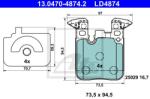 ATE set placute frana, frana disc ATE Ceramic 13.0470-4874.2 (13.0470-4874.2)