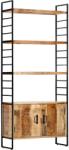 vidaXL Bibliotecă cu 4 rafturi 80x30x180 cm lemn masiv mango nefinisat (284422) Biblioteca