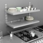 vidaXL Etajeră de perete cu două rafturi, 100 x 30 cm, oțel inoxidabil (51047) Raft