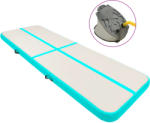 vidaXL Saltea gimnastică gonflabilă cu pompă verde 500x100x20 cm PVC (92684)