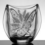 Black Crystal - Ajka Liliom * Kristály Váza H 18 cm (Orb17599)