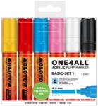 MOLOTOW Marker cu vopsea acrilica, varf tesit, 4-8 mm, ONE4ALL 327HS Basic 6 culori/set Molotow MLW106