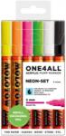 MOLOTOW Marker cu vopsea acrilica, varf rotund, 2 mm, ONE4ALL 127HS Neon 6 culori/set Molotow MLW100