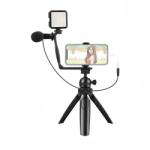 WF Fancier Fancier Vlogging Studio Kit 6 in 1 cu Minitrepied + Microfon + Lampa Video + Telecomanda