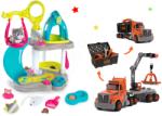 Smoby Set căsuță pentru pisicuță cu sunete Cat's House Veterinary Smoby și camion cu valiză de lucru Black&Decker cu macara (SM340400-10) Papusa
