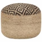 vidaXL Taburet lucrat manual, negru, 45 x 30 cm, iută (248086) Canapea