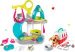 Smoby Set căsuță pentru pisicuță cu sunete Cat's House Veterinary Smoby și coș medical cu accesorii (SM340400-3) Papusa