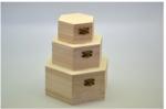  Fa doboz szett 3db-os hatszögletű, nagy: átmérő: 16cm magas: 8cm - kicsi: átmérő: 9, 1cm magas: 4, 5cm (355093)