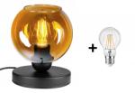 Glimex Orb asztali lámpa méz 1x E27 + ajándék LED izzó (GO0005M)