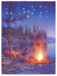 Nexos Falikép NEXOS Mountain lake 30 x 40 cm - 22x LED (DW75039)