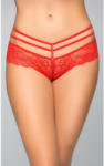 SoftLine alul nyitott piros csipke francia bugyi derékpántokkal M/L