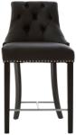 London House Scaun bar Rimini piele neagra (PR245)