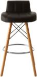London House Scaun bar Rostock piele neagra (PR223)