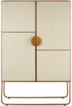 London House Comoda inalta Casoria alb si auriu (PR99) Comoda