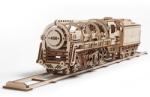 UGears Puzzle 3D, lemn, mecanic Locomotiva cu abur, 443 piese, Ugears UG120235 (UG120235)