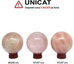  Sfera din Cuart Roz Mineral Natural - 65-70 mm - 1 Buc