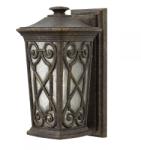 Hinkley Aplică de exterior Hinkley Enzo Small, finisaj bronz întunecat, sticlă cu bule, H: 35.8cm, IP44, 2x60W-E14, HK-ENZO2-S (HK-ENZO2-S)