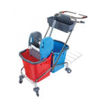 UCTEM PLAS Takarítókocsi, krómvázas, zsáktartóval, 2x18 literes vödörrel (CK759-T) - alphadenthigienia