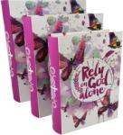 WatchBox Set De 3 Cutii pentru Depozitarea Bijuteriilor Tip Carte „Butterfly - WZ4217 (WZ4217)