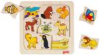 Goki Puzzle de asociere Casutele animalelor 2 Goki, 9 piese, lemn, 3 ani+ (GOKI56725) Puzzle