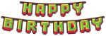 Godan Banner Happy Birthday - Minecraft 160 cm