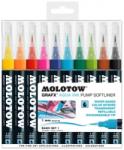 MOLOTOW Marker caligrafic, varf tip pensula, 1 mm, Aqua Ink Pump Softliner Basic, 10 culori/set Molotow MLW122