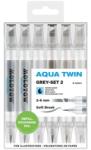 MOLOTOW Marker, varf dublu, Aqua Twin Grey 2, 6 buc/set Molotow MLW506