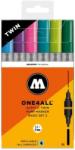 MOLOTOW Marker cu vopsea acrilica, varf dublu, rotund, ONE4ALL Twin Basic 2, 6 culori/set Molotow MLW681