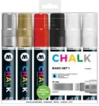 MOLOTOW Marker creta lichida, varf High-Flow, 15 mm, Chalk Marker Basic, 6 culori/set Molotow MLW128