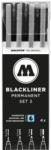 MOLOTOW Liner, diferite dimensiuni, Blackliner Set 2, 4 buc/set Molotow MLW614