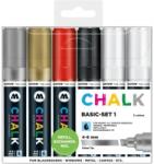 MOLOTOW Marker creta lichida, varf tesit, 4-8 mm, Chalk Marker Basic, 6 culori/set Molotow MLW126