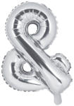 PartyDeco S. r. o Fólia léggömb, ezüst, "and" jel 35 cm