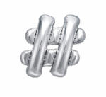 PartyDeco S. r. o Fólia léggömb, rács, ezüst, 35 cm