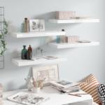 vidaXL Rafturi de perete, 4 buc. , alb extralucios, 60x23, 5x3, 8 cm, MDF (323750) - vidaxl Raft