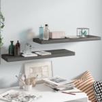 vidaXL Rafturi de perete, 2 buc. , gri extralucios, 80x23, 5x3, 8 cm, MDF (323794) Raft