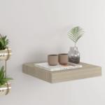 vidaXL Raft de perete suspendat, stejar, 23x23, 5x3, 8 cm, MDF (323865) Raft