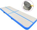 vidaXL Saltea gimnastică gonflabilă cu pompă albastru 400x100x15cm PVC (92662)